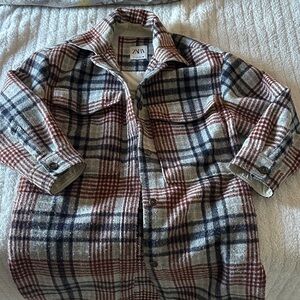 Zara Multicolor Plaid Shirt Jacket